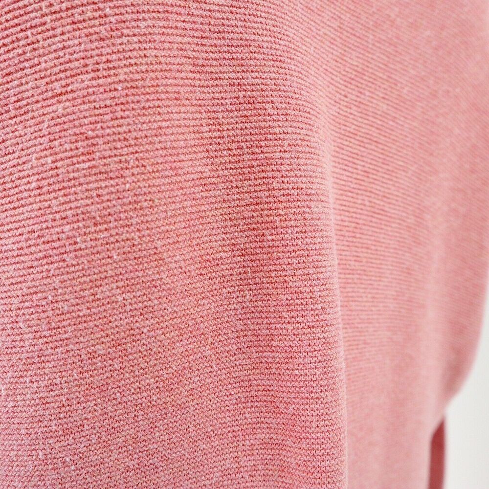 J Jill Size M Cotton Fine Knit Sweater Drop Shoulder Peach Pink - Picture 7 of 9